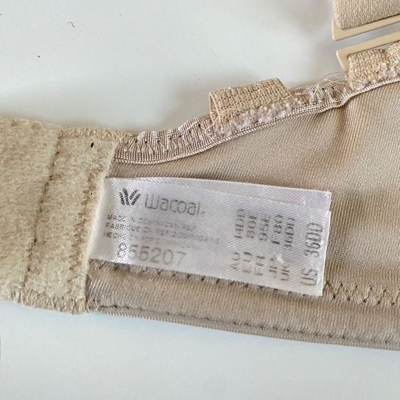 WACOAL 36DD/36E Beige Satin Sensibility Underwire Bra 855207 - Picture 6 of 10